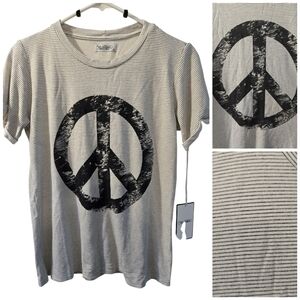 NWT Lauren Moshi Peace Sign Striped shirt